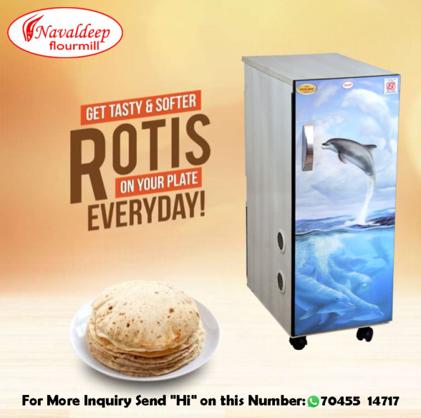 "A robust, heavy-duty domestic atta chakki powered by a 1 HP motor. Fully automatic for efficient and convenient grain grinding, delivering fresh flour for home use with reliable performance."