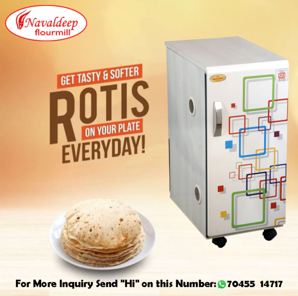 "A fully automatic domestic flour mill with a 1 HP motor, capable of grinding up to 4KG of grains efficiently. Designed for heavy-duty use, this atta chakki ensures fresh and nutritious flour at home with minimal effort."