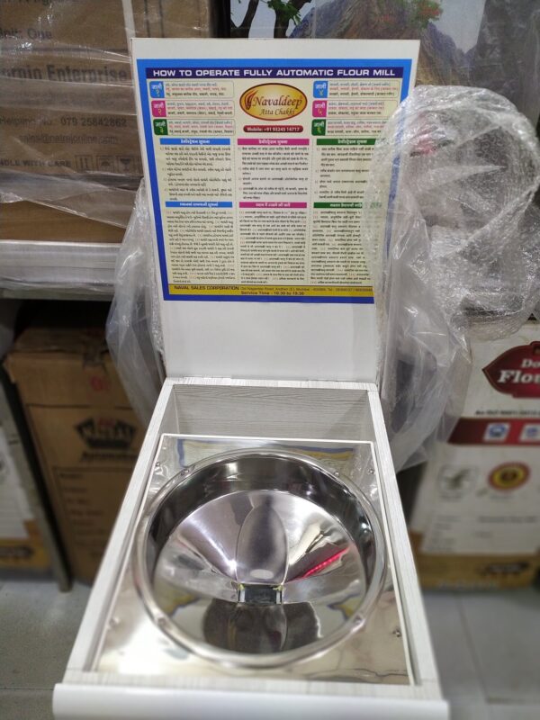"A fully automatic domestic flour mill with a 1 HP motor, capable of grinding up to 4KG of grains efficiently. Designed for heavy-duty use, this atta chakki ensures fresh and nutritious flour at home with minimal effort." "A fully automatic domestic flour mill with a 1 HP motor, capable of grindin of grains efficiently. Designed for heavy-duty use, this atta chakki ensures fresh and nutritious flour at home with minimal effort." "A regular domestic atta chakki equipped with a 1 HP motor, fully automatic for hassle-free grain grinding at home. Designed for convenience, this flour mill ensures consistent and fresh flour production, perfect for daily use."