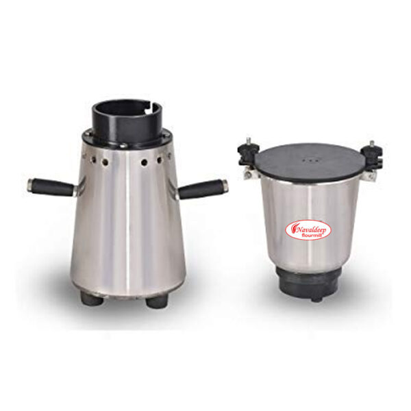 "Heavy-duty Naval Deep commercial mixer grinder designed for wet and dry grinding in food processing and commercial kitchens. Features a large-capacity jar (4 liters or more), a sturdy motor, and durable construction for handling high volumes of ingredients and rigorous use."