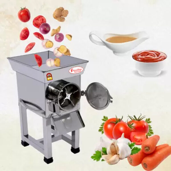"NavalDeep heavy-duty commercial gravy machine with a powerful 3HP motor, designed for catering and hotel industries. Features include useful attachments like a side handle for easy handling, leg guards for safety, and 5 aluminum jalis for versatile grinding options. Operates on 220V-240V at 50Hz, consuming 1400mW power for efficient and low-maintenance performance."