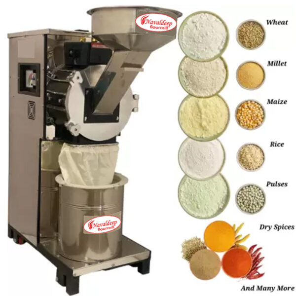 "Versatile pulverizer machine designed for commercial use, ideal for grinding various spices and grains efficiently. Available in multiple capacities and power options to accommodate diverse production requirements, ensuring reliability and high performance."
