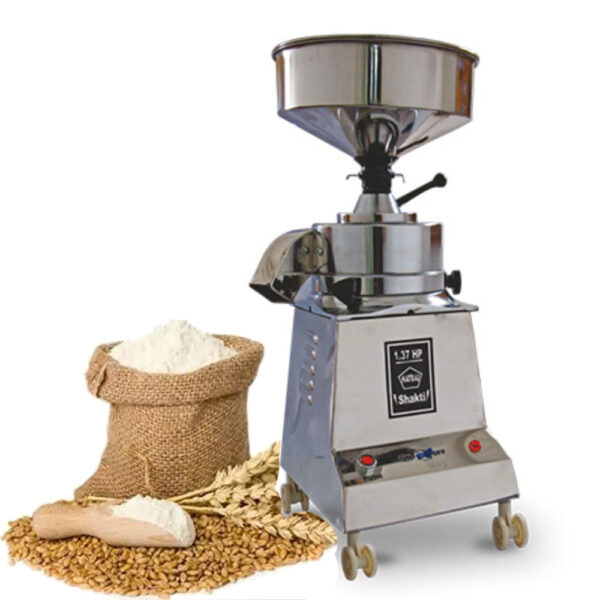 "A compact table-top square flour mill with a powerful 1 HP motor for efficient grain grinding. Designed for home use, this fully automatic atta chakki delivers fresh and nutritious flour with ease and convenience."